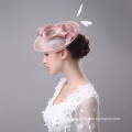 2017 Elegant Wholesale Women Wedding Bride Hats With Pink Flower